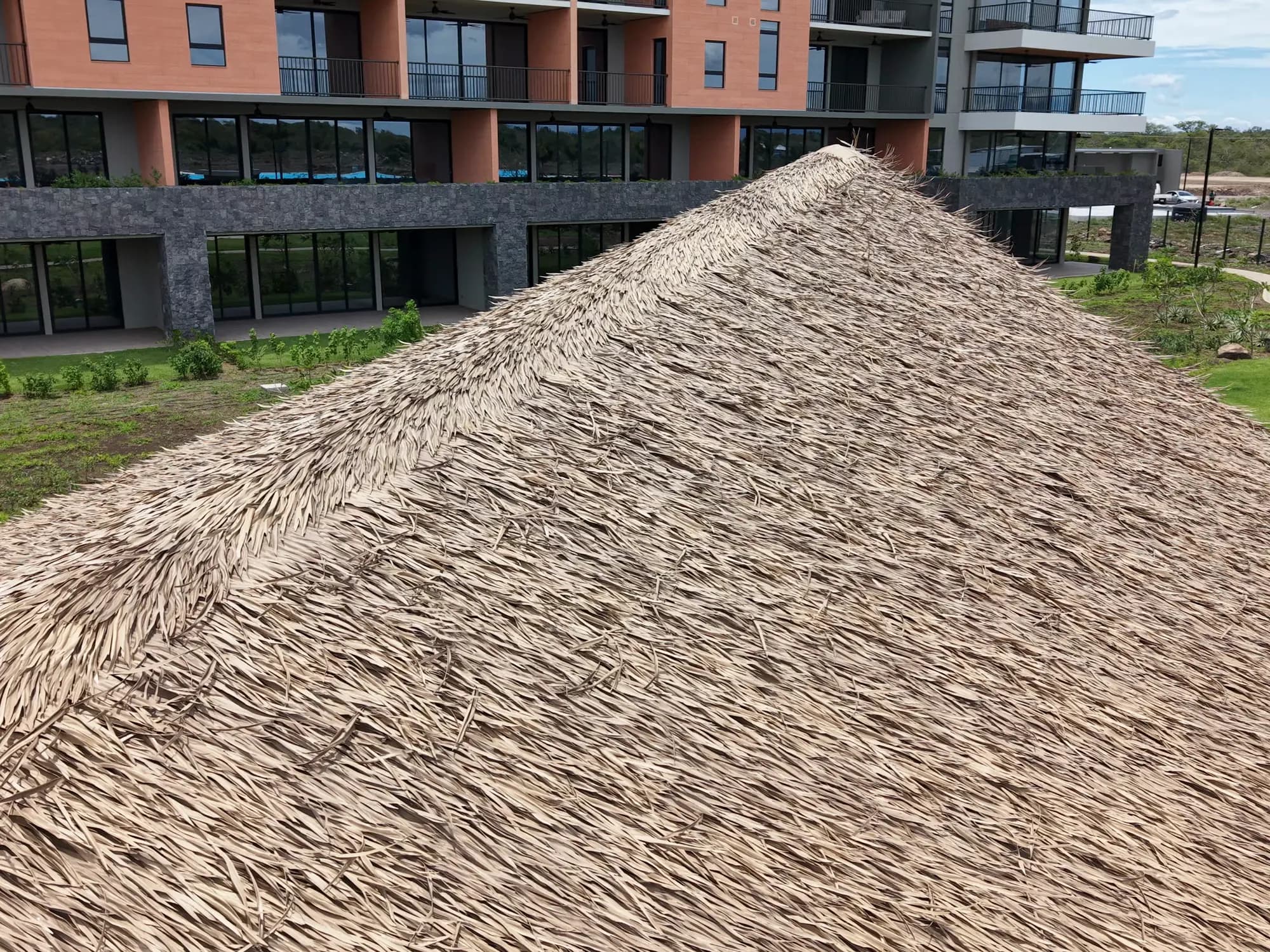 Synthetic thatch ridge seen from above